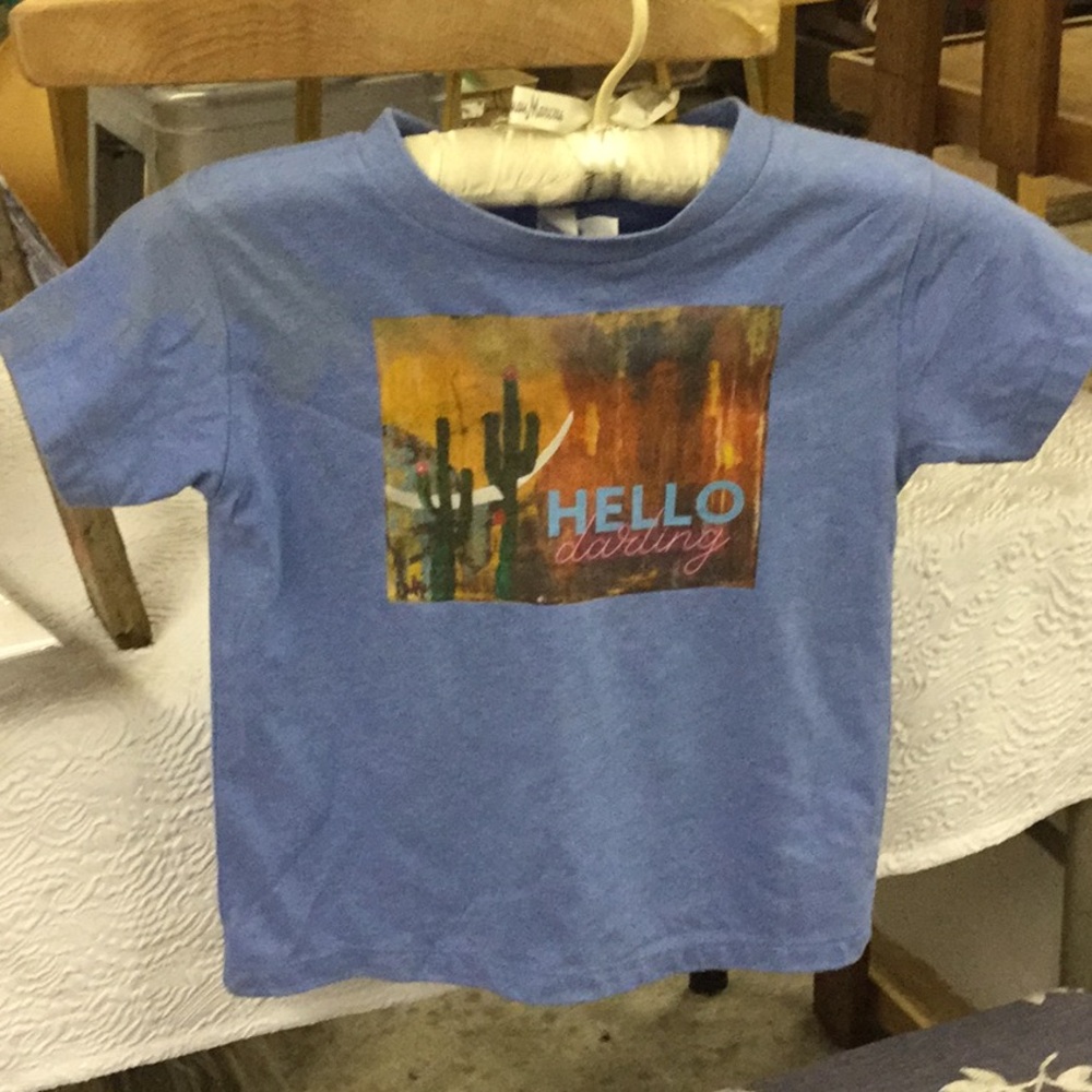 Hello darling kids tee shirt artwork farmer’s market rodeo cowgirl cowboy ranch